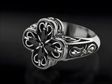 Elegant Shadow Flower Design Ring