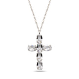 Large Cross Pendant Necklace - Elegant Rounded Design