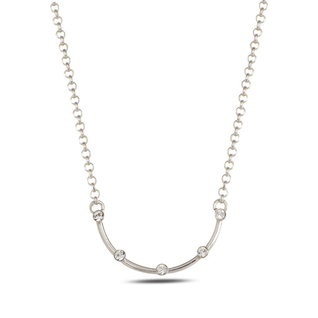 Sterling Silver & Swarovski Crystal Necklace - Colorful Dangling Design