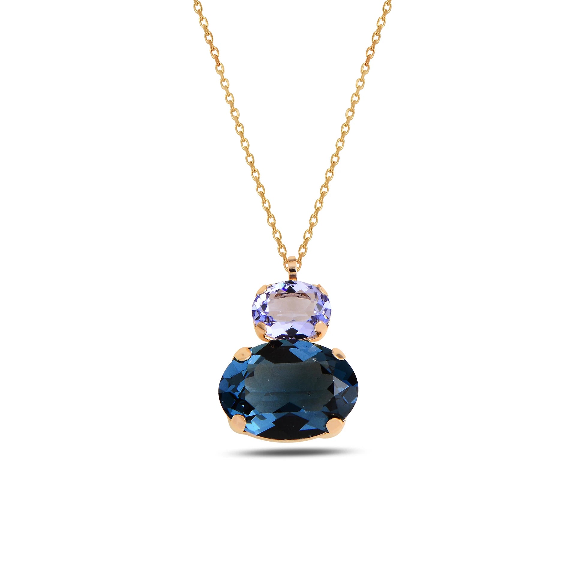 Náhrdelník ze stříbra 925 s růžovým zlatem - krystaly Swarovski s různým broušením