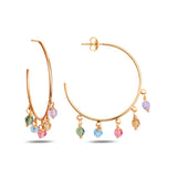 925 Sterling Silver Hoop Earrings - Sparkling Colored Swarovski Crystals