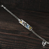 Sterling Silver Men's Wolf Head Bracelet - Symbolic Design