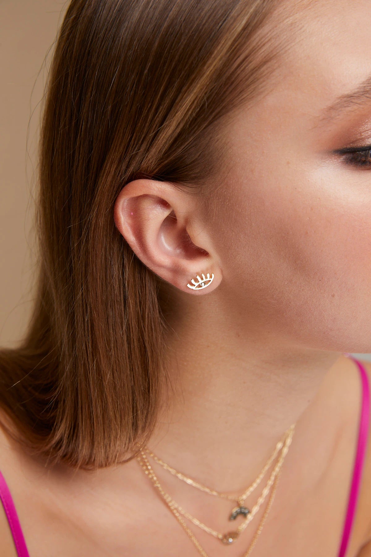 Rose Gold Plated Sterling Silver Swarovski Crystal Dangle Earrings - Colorful