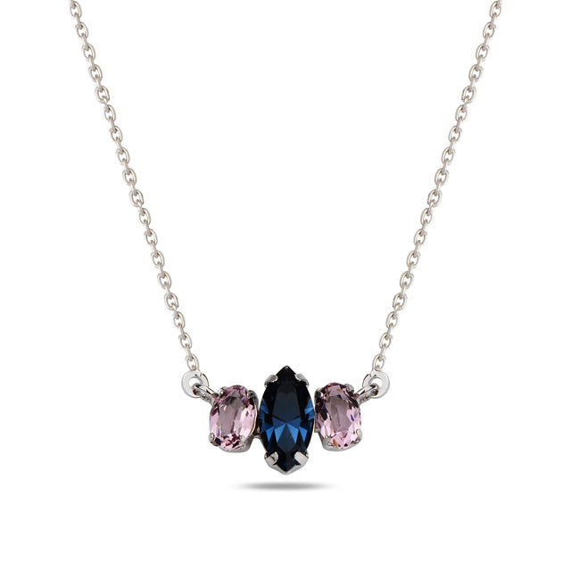 Sterling Silver Marquise Swarovski Crystal Necklace - Neptune Design