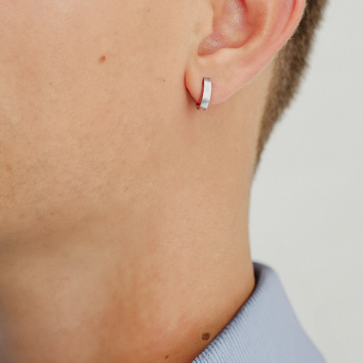 Sterling Silver Flat Hoop Earrings - Everyday Minimalist Style