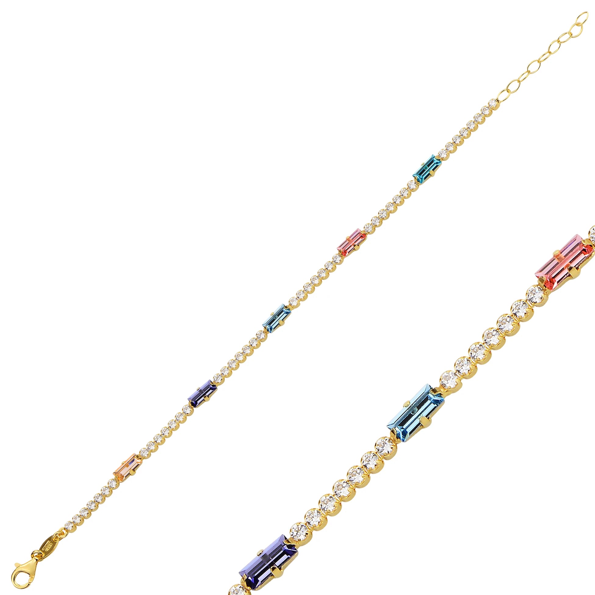 Delicate Stone Row Bracelet - Minimalist Everyday Sparkle