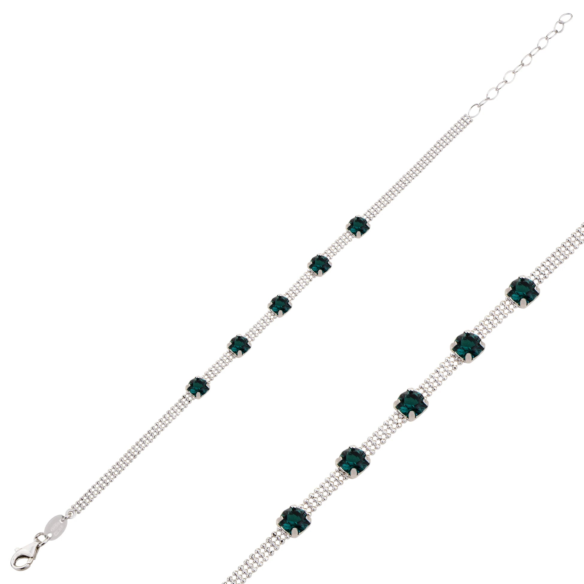 Elegant Half-Eternity Bracelet - Sparkling Stone Design