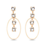 Exquisite Oval Earrings - Modern Horizontal Statement Design