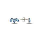 Boucles d'oreilles Marquise en argent sterling avec cristal Swarovski