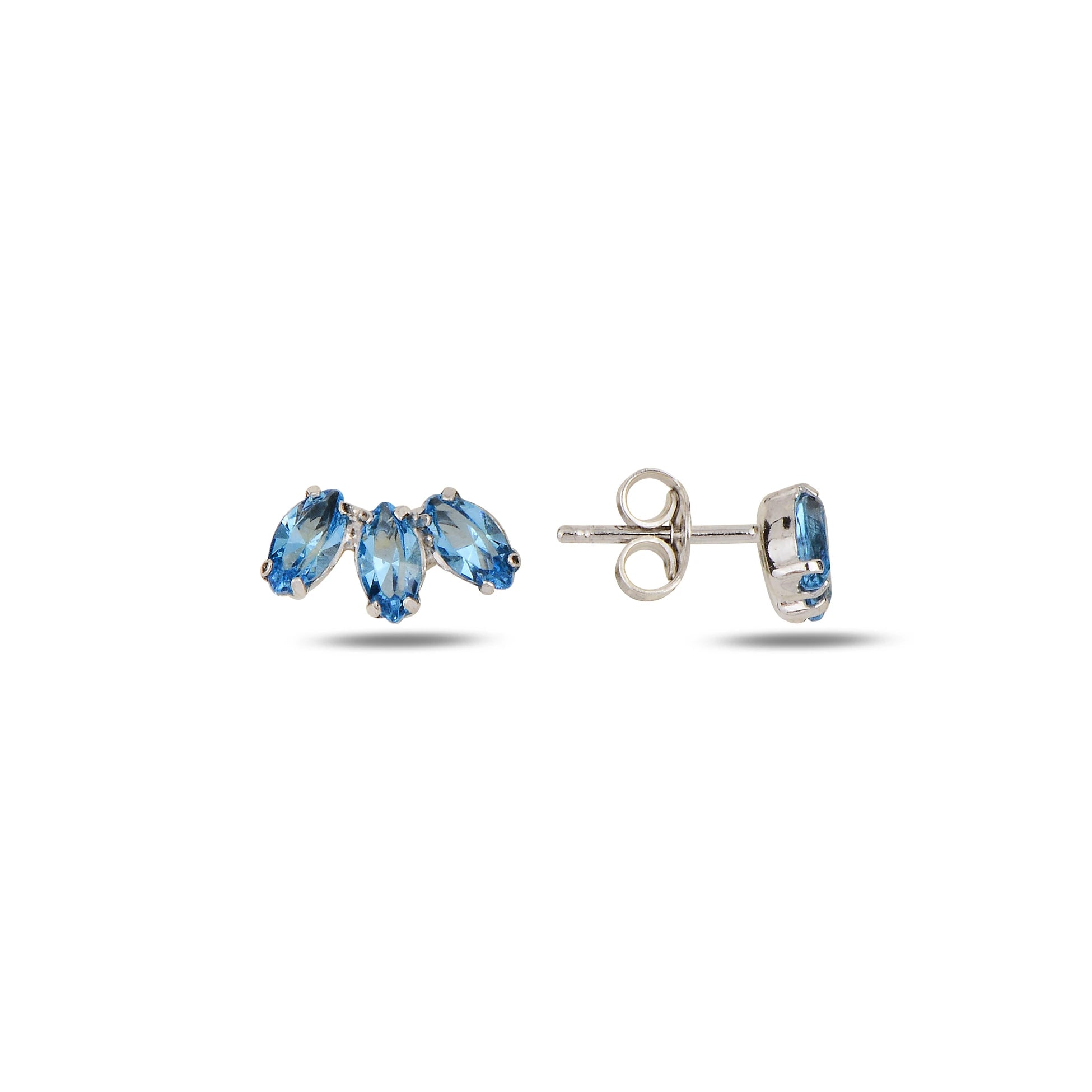 Boucles d'oreilles Marquise en argent sterling avec cristal Swarovski
