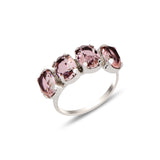 Gemstone Half Eternity Ring - Natural Stone Palette Design