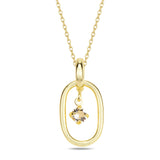 Sparkling Oval Solitaire Necklace - Timeless Elegance