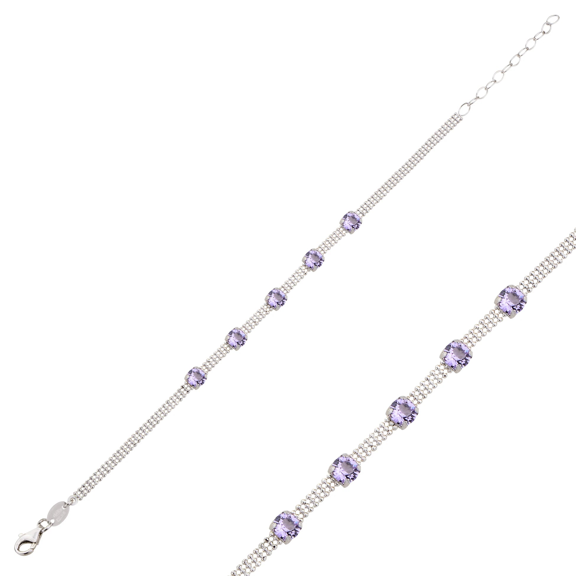 Elegant Half-Eternity Bracelet - Sparkling Stone Design