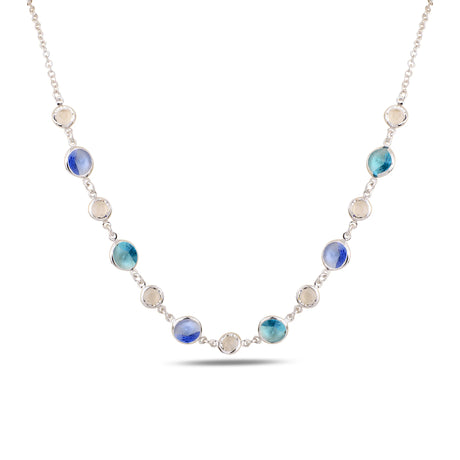 Rose Gold Plated Sterling Silver Half Eternity Necklace - Minimalist Sparkle