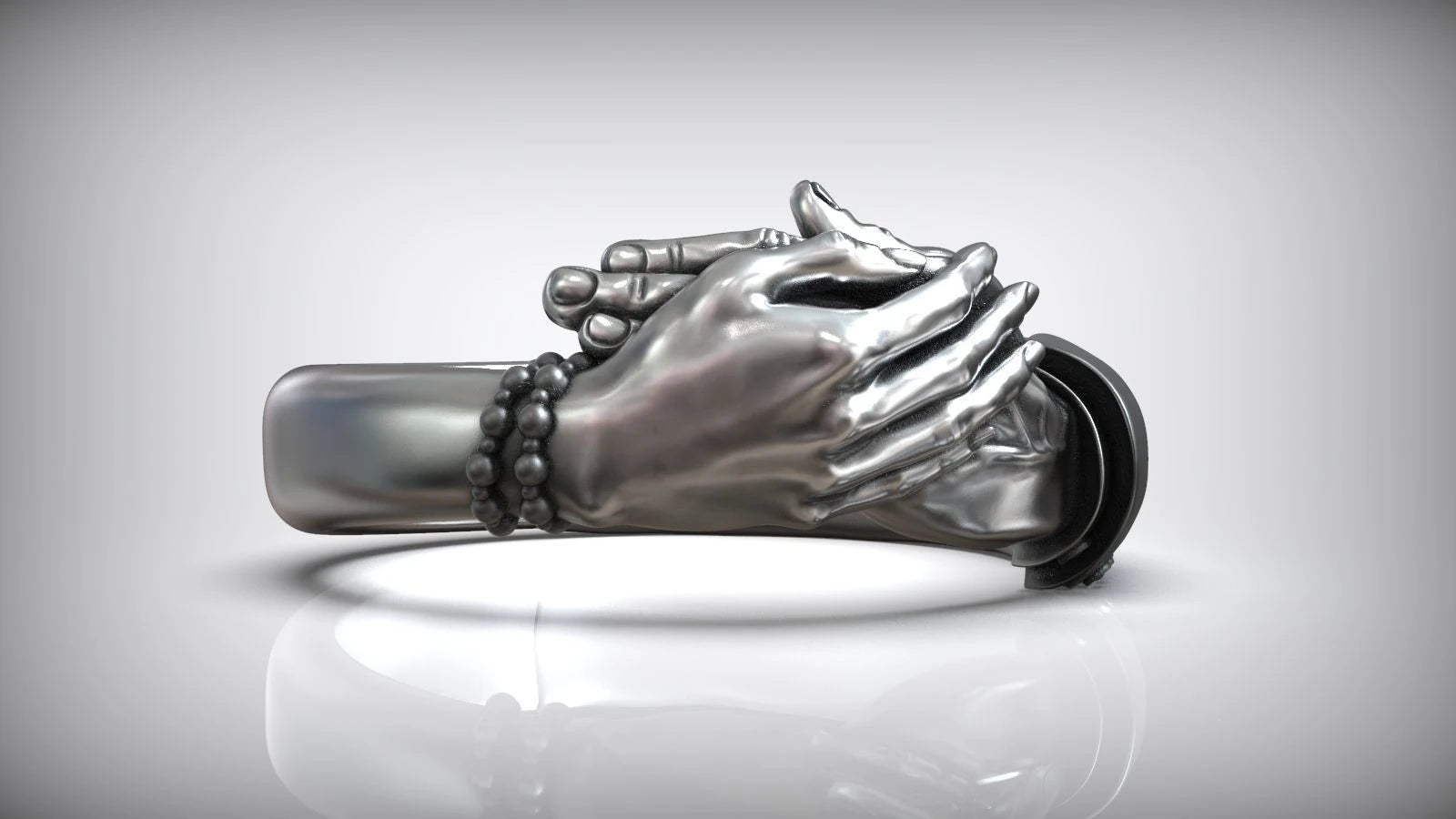 Premium Embracing Hands Statement Ring