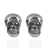 Sterling Silver Skull Stud Earrings - Bold Statement & Unique Design
