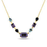 Sterling Silver Emerald Cut Swarovski Crystal Necklace - Modern Statement