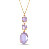 Sparkling Three Stone Pendant Necklace - Classic Trilogy Design