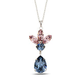 Collana Corona Flora placcata in oro rosa in argento sterling con cristalli marquise
