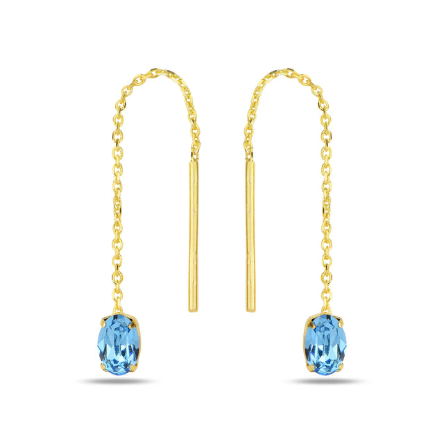 Contemporary Chain Earrings - Rounded Oval Design for Effortless Elegance