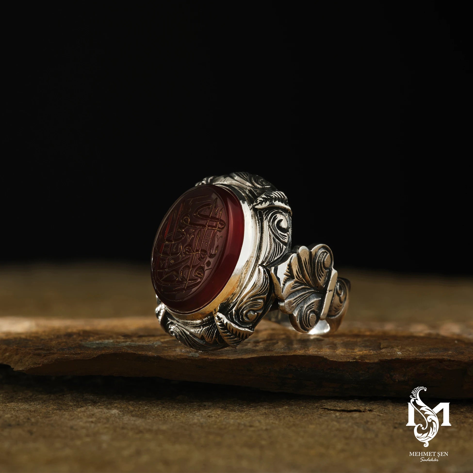 Men's Philosophical Inscription Ring - Reflective Design