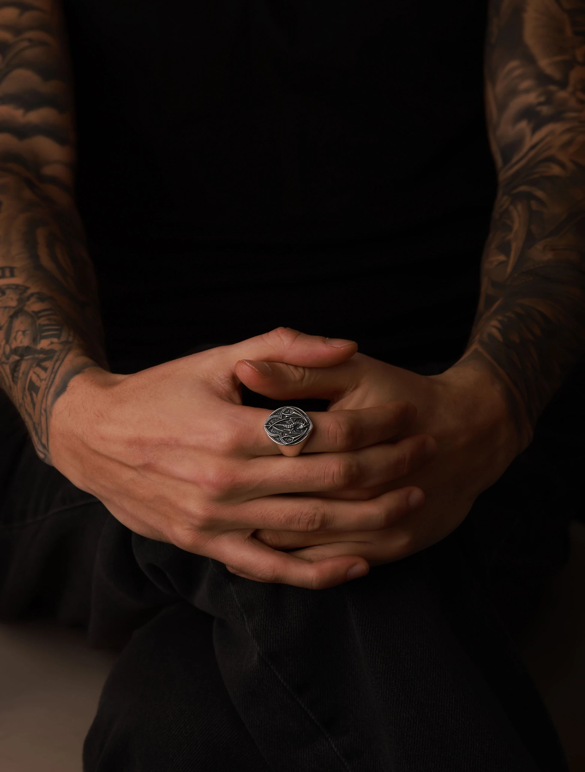 Professional Dragon Motif Statement Ring