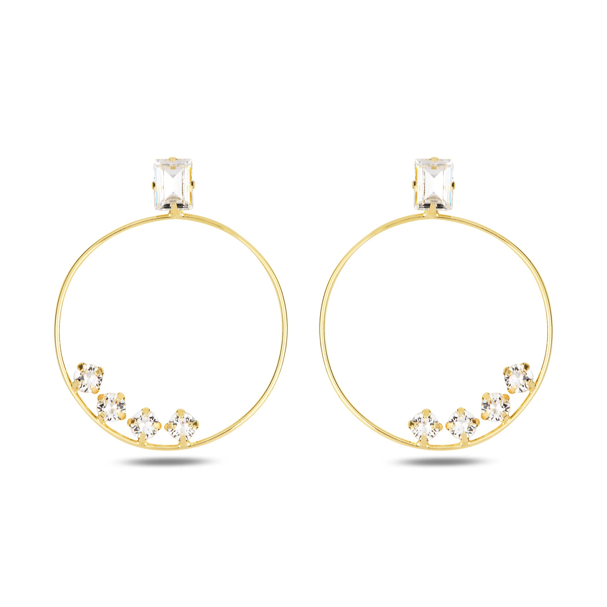 Elegant Dangling Hoop Earrings - Luxurious Design with Vibrant Hues