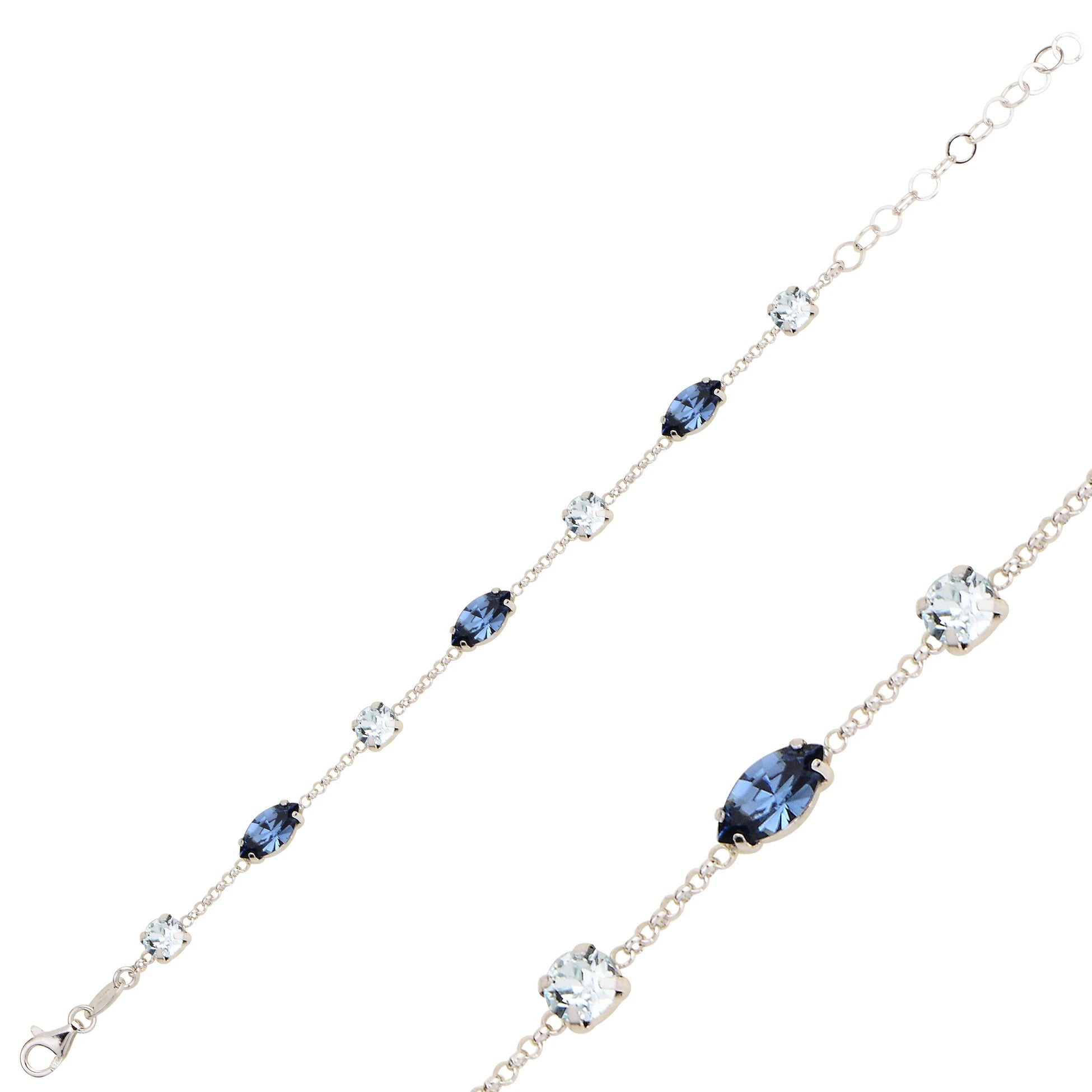Sterling Silver Marquise Swarovski Crystal Bracelet - Signature Style