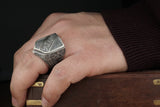 Sterling Silver Men's Ring - Intricate Alhambra Heritage Design