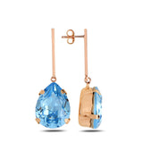Rhodium Plated Sterling Silver Pear Swarovski Crystal Earrings - Dazzling