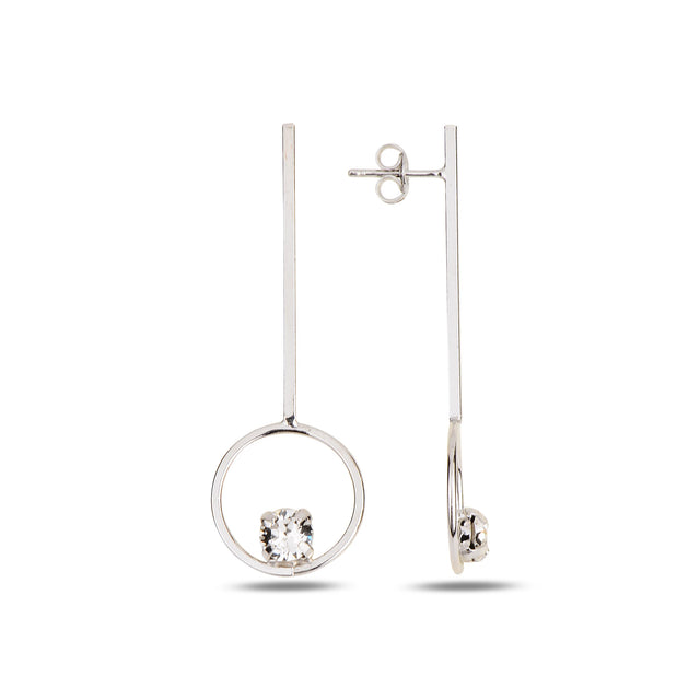 Sterling Silver Swarovski Crystal Drop Earrings - Sparkling Ring Design