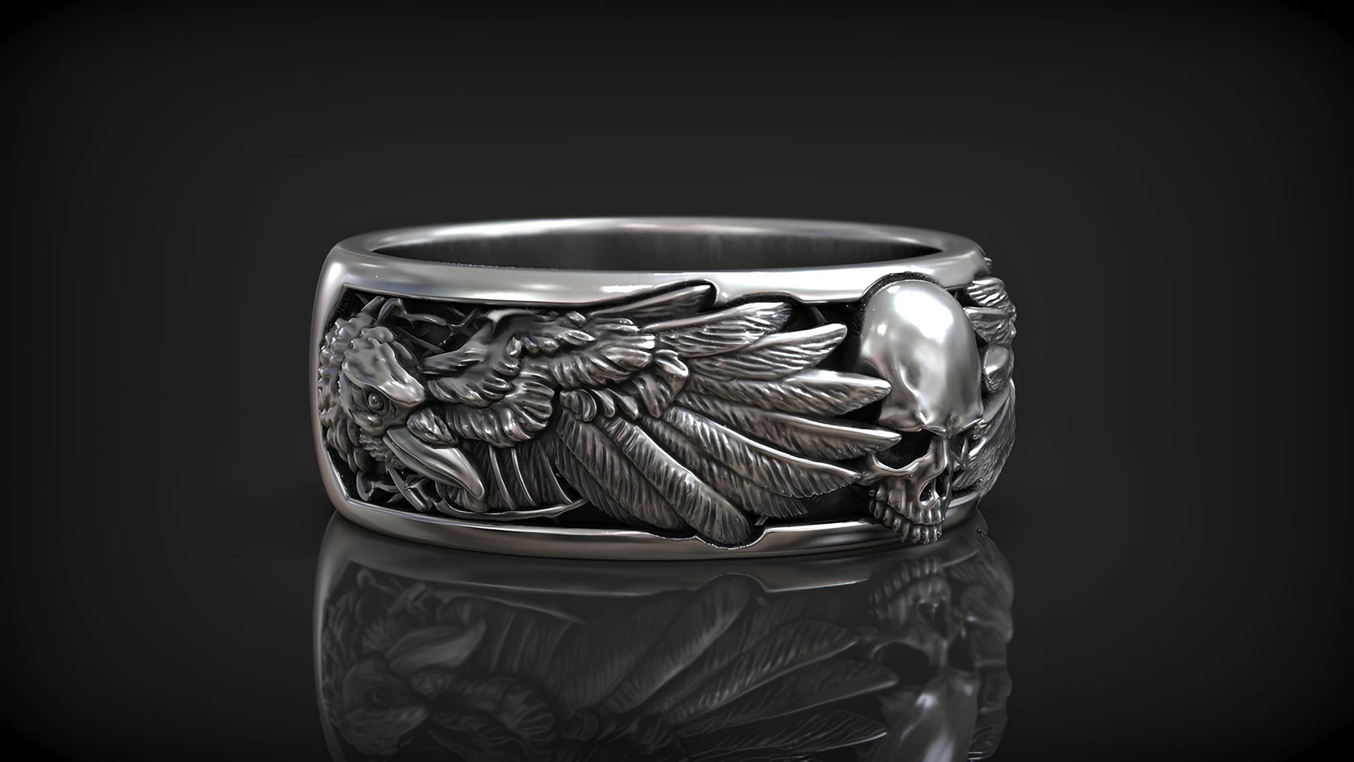 Rebellion Wings Statement Ring