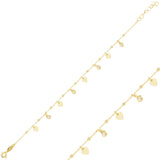 Crystals & Polished Metal Bracelet - Elegant Heart Charm Design