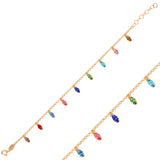Sparkling Sterling Silver Marquise Crystal Dangle Bracelet