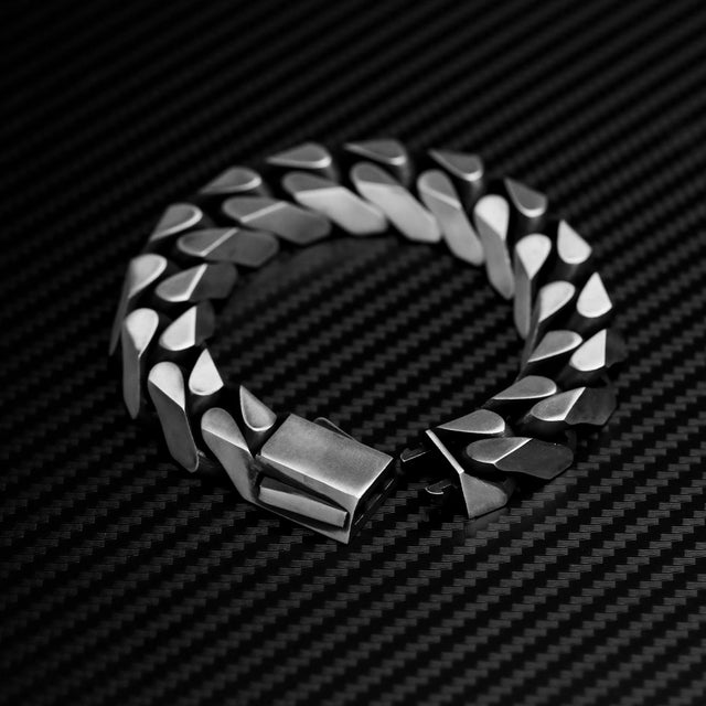 Sterling Silver Gourmet Chain Bracelet - Bold Edge Design