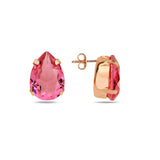 Rhodium-Plated Sterling Silver Stud Earrings with Dazzling Swarovski Crystals