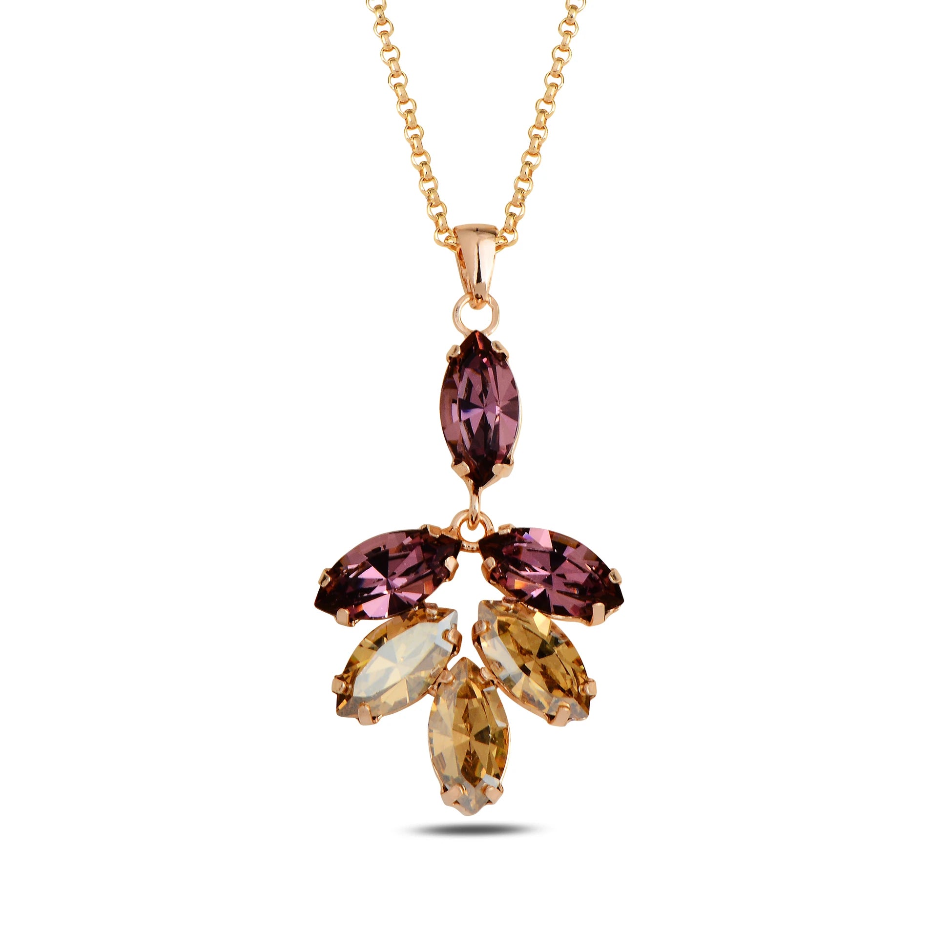 Sterlingsilber Swarovski Kristall Kronleuchter Halskette – Blumenblüte