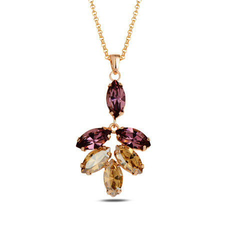 Sterling Silver Swarovski Crystal Chandelier Necklace - Floral Bloom
