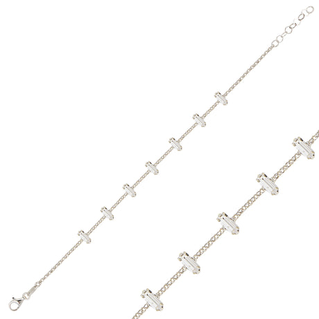 Brilliant Half Eternity Bracelet - Dainty & Elegant Design