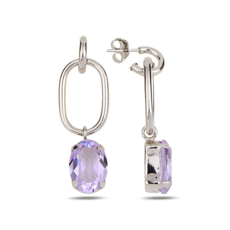 Rose Gold Plated Sterling Silver Aquamarine Bezel Set Earrings