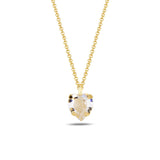Yellow Gold Plated Sterling Silver Swarovski Crystal Love Necklace