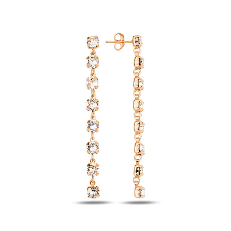 Elegant Polished Metal Dangle Earrings - Modern Long Design
