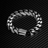Sterling Silver Curb Chain Bracelet - Polished Edge Design