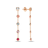 Colorful Cluster Drop Earrings - Vibrant & Playful