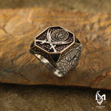 Men's Lion & Zulfiqar Ring - Bold Statement Design