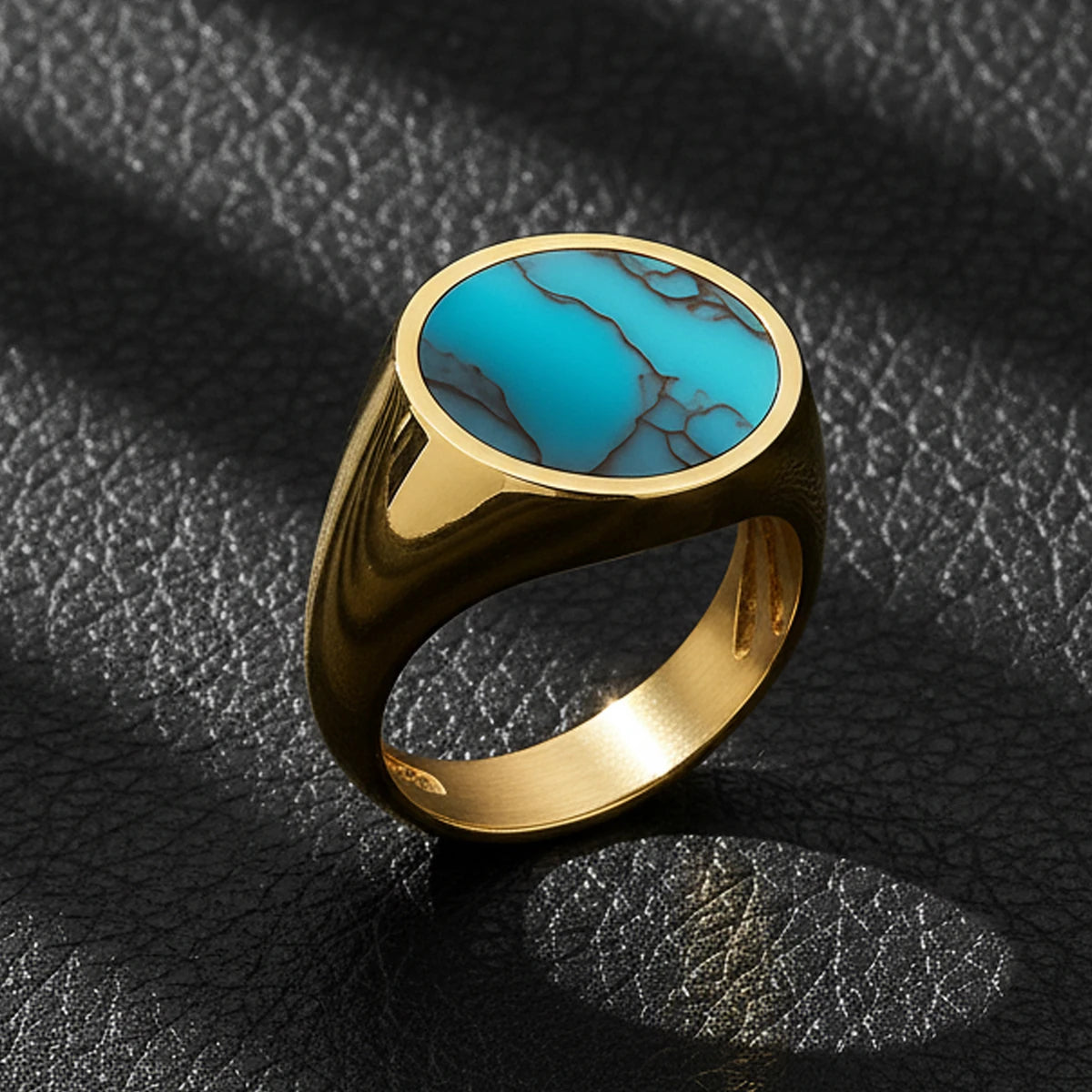 18K Gold Plated Turquoise Ring - Vibrant Gemstone Design