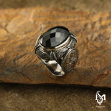 Black Onyx Oval Men's Ring - Bold & Timeless Statement Design
