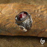 Roter Ovalstein Herrenring – Markante Eleganz