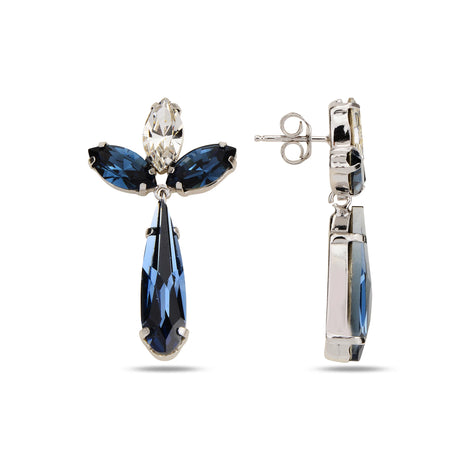 Flora Inspired Dangle Earrings - Uniquely Designed Floral Sparkle