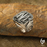 Sterling Silver Men's Ring - Bold Ancient Turkic Design